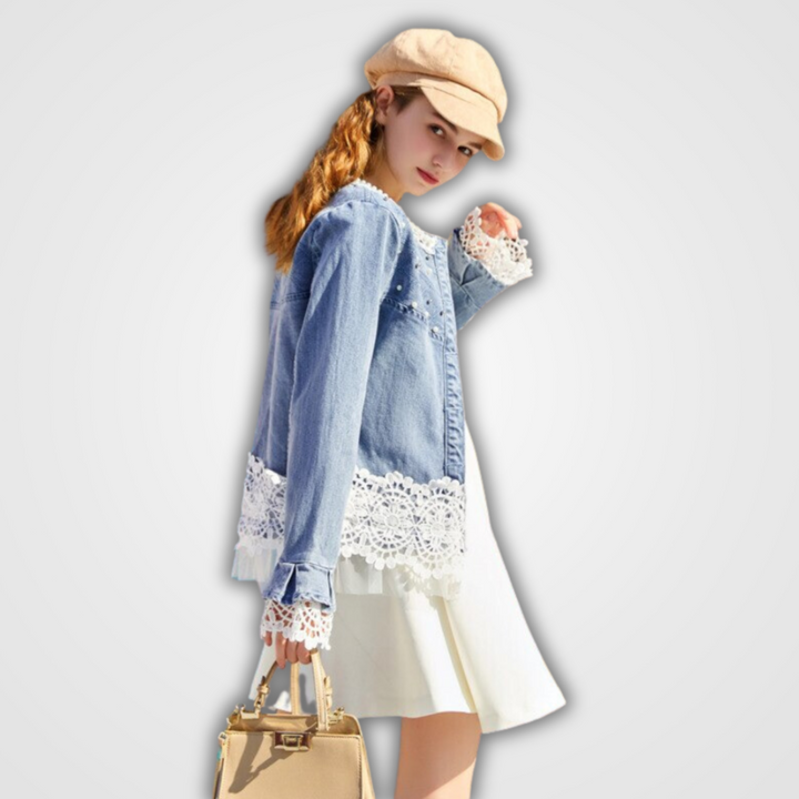 Drune | Kanten Jeansjacke