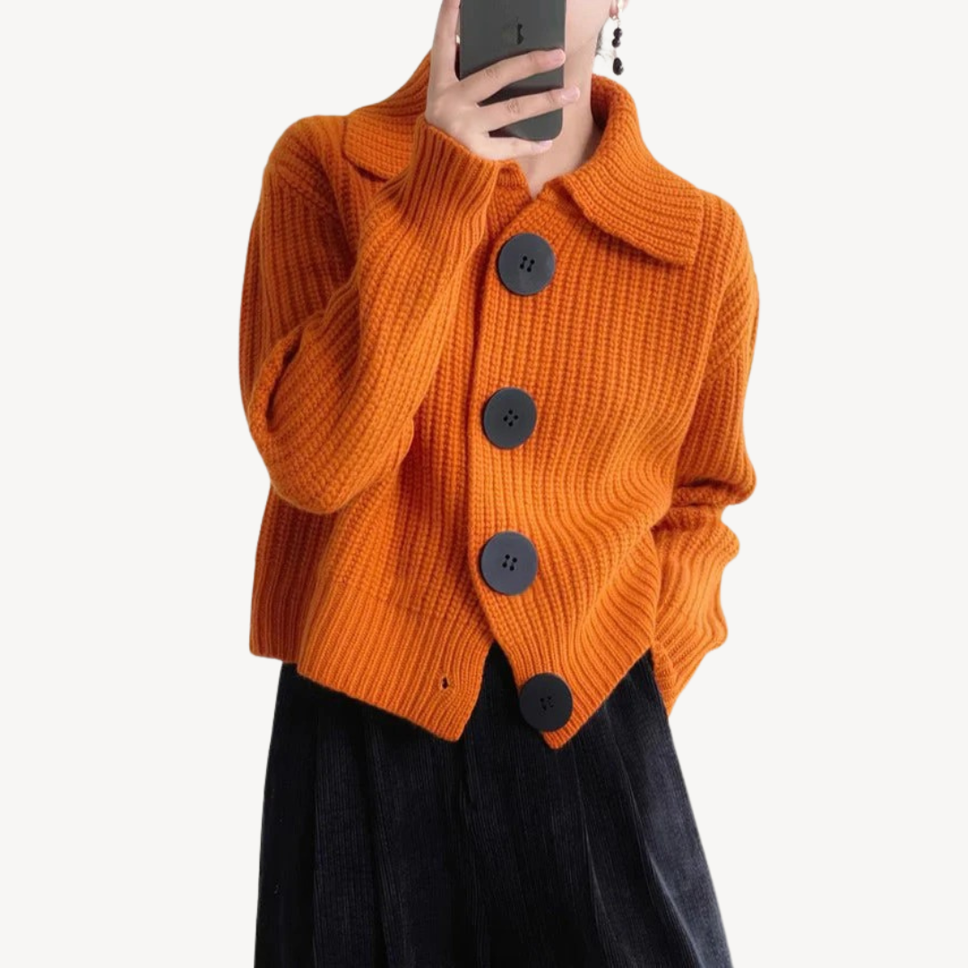 Drune | Damen Strick-Peter-Pan-Kragen Cardigan
