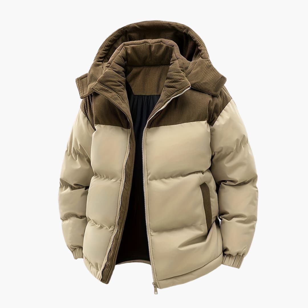 Drune | Casuale Kapuzenjacke mit Puffern und Farbblockdesign