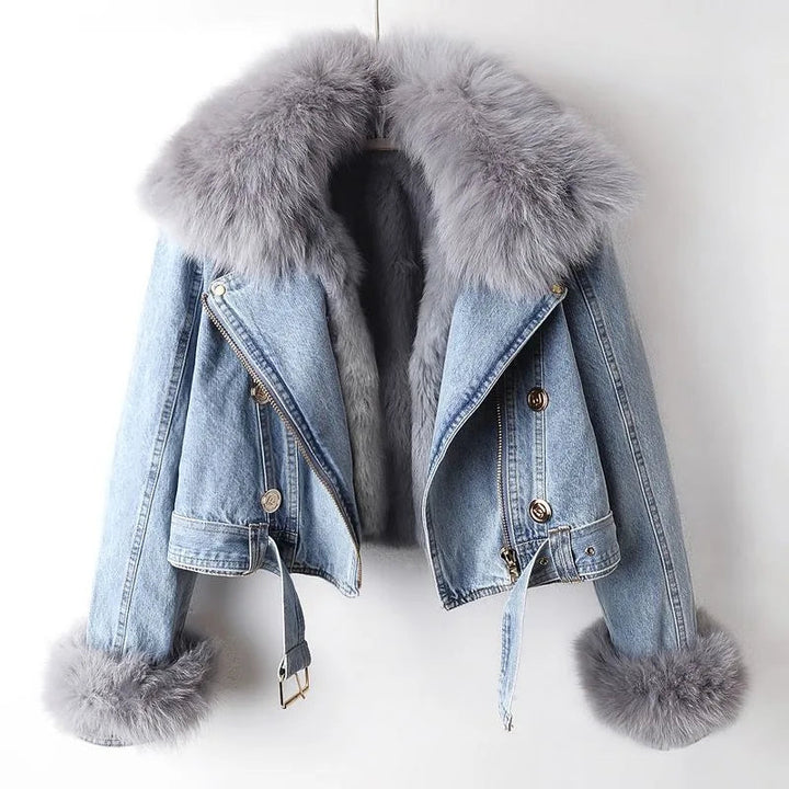 Drune | Faux Fur Denim Motorrad