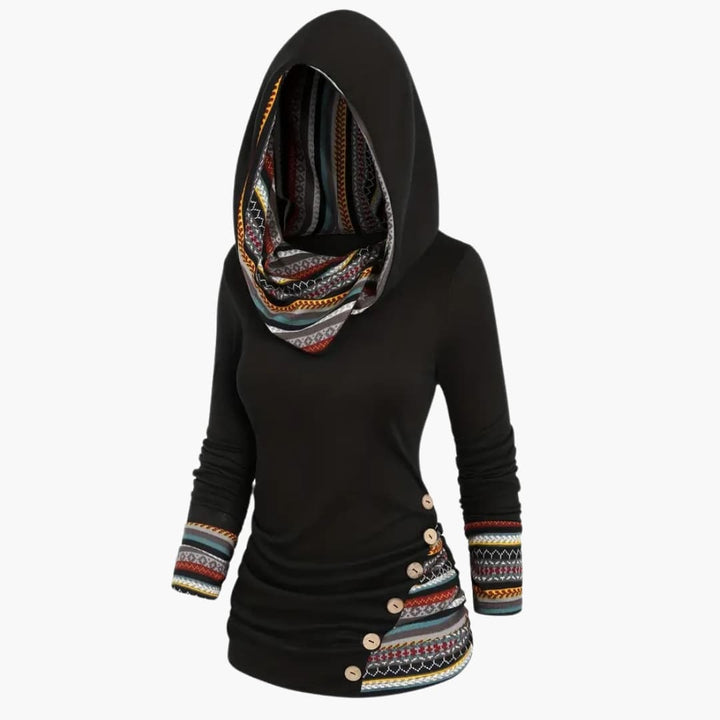 Drune | Stylischer Kapuzenpullover mit ethnischem Druck für Damen