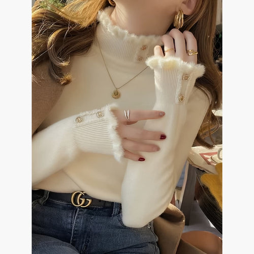 Drune | Eleganter Pullover mit Volantkante für Damen