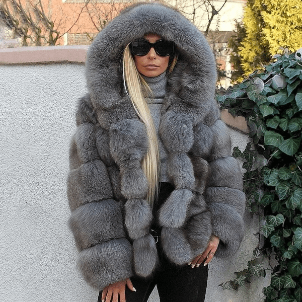 Drune | Oversized Kunstpelz-Mantel - Plüsch & Warm - Kapuzen-Winterjacke