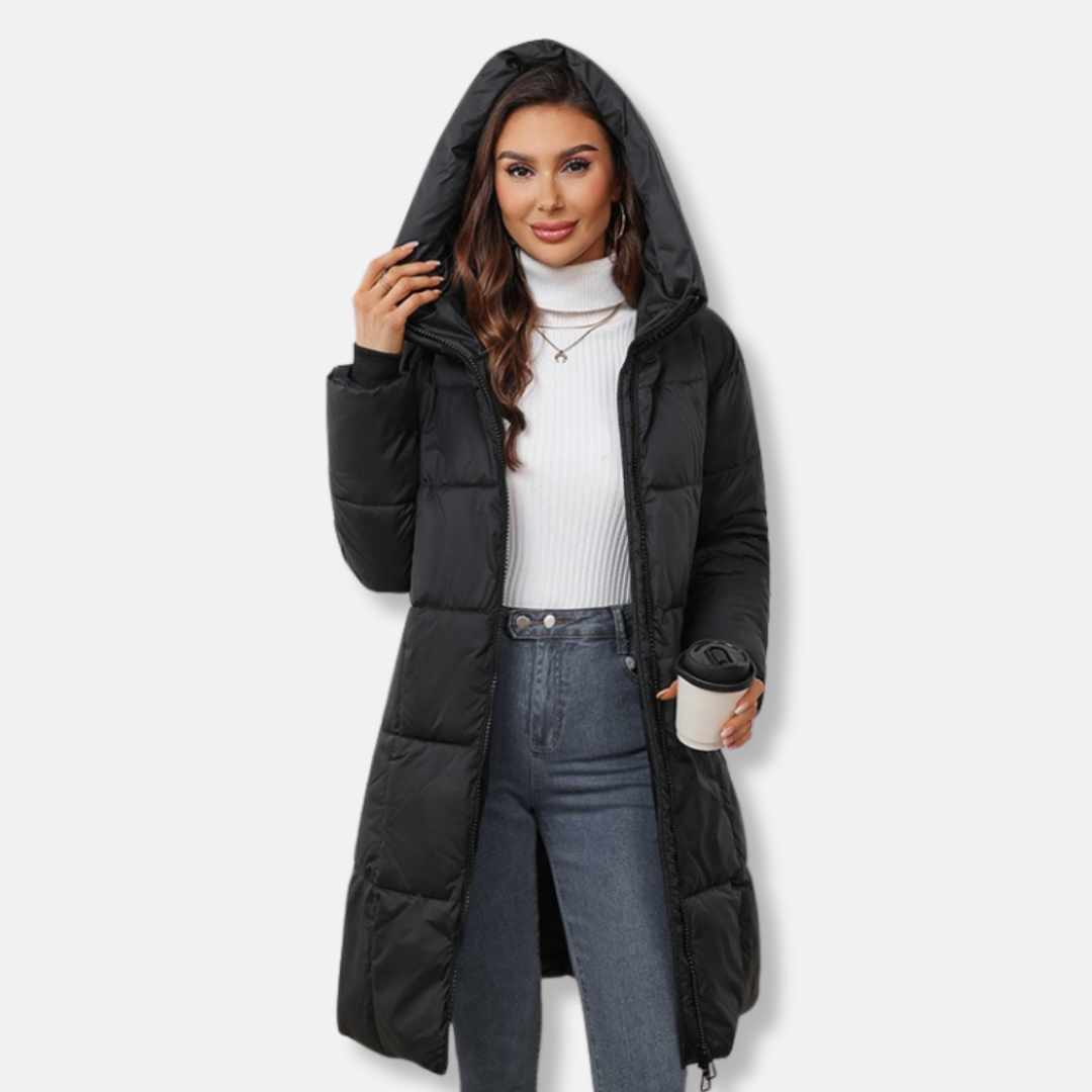 Drune | Damen Padded Coat – Slim Fit – Mittellang – Gequiltete Kapuzen-Isolierte Oberbekleidung