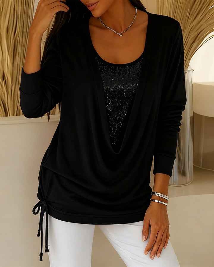 Drune | Top mit Kontrastfarben Im Zwei in Eins Look