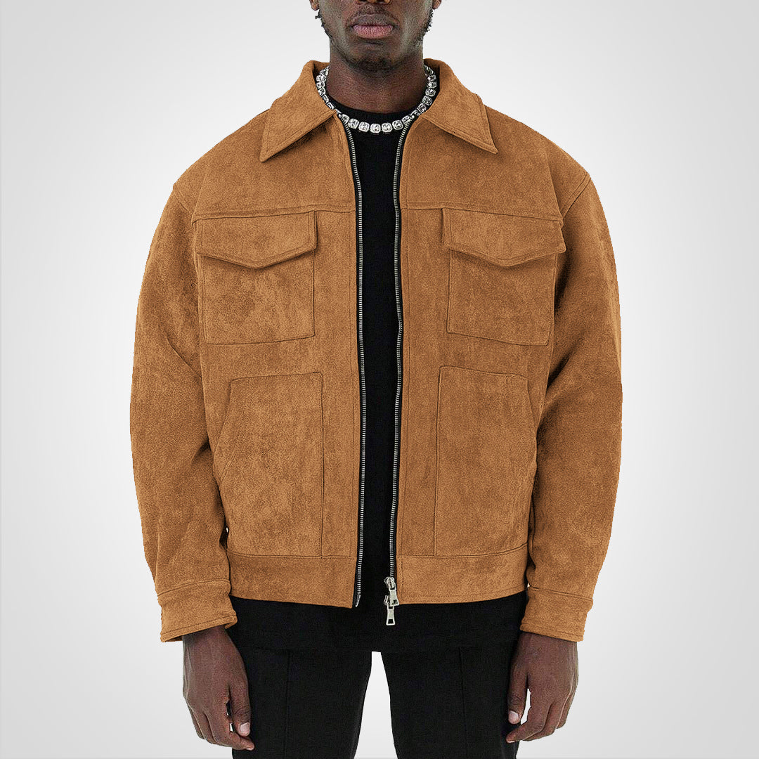 Drune | Kurzes Wildlederjacke Mit Reißverschluss Stil & Komfort
