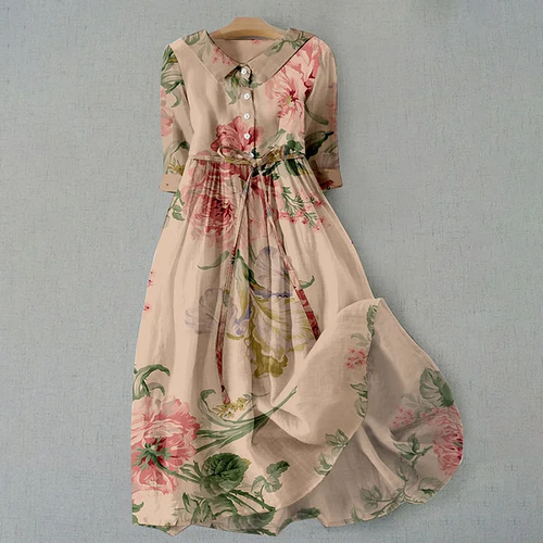 Drune | Vintage Spitzenkleid mit Botanischem Blumenmuster