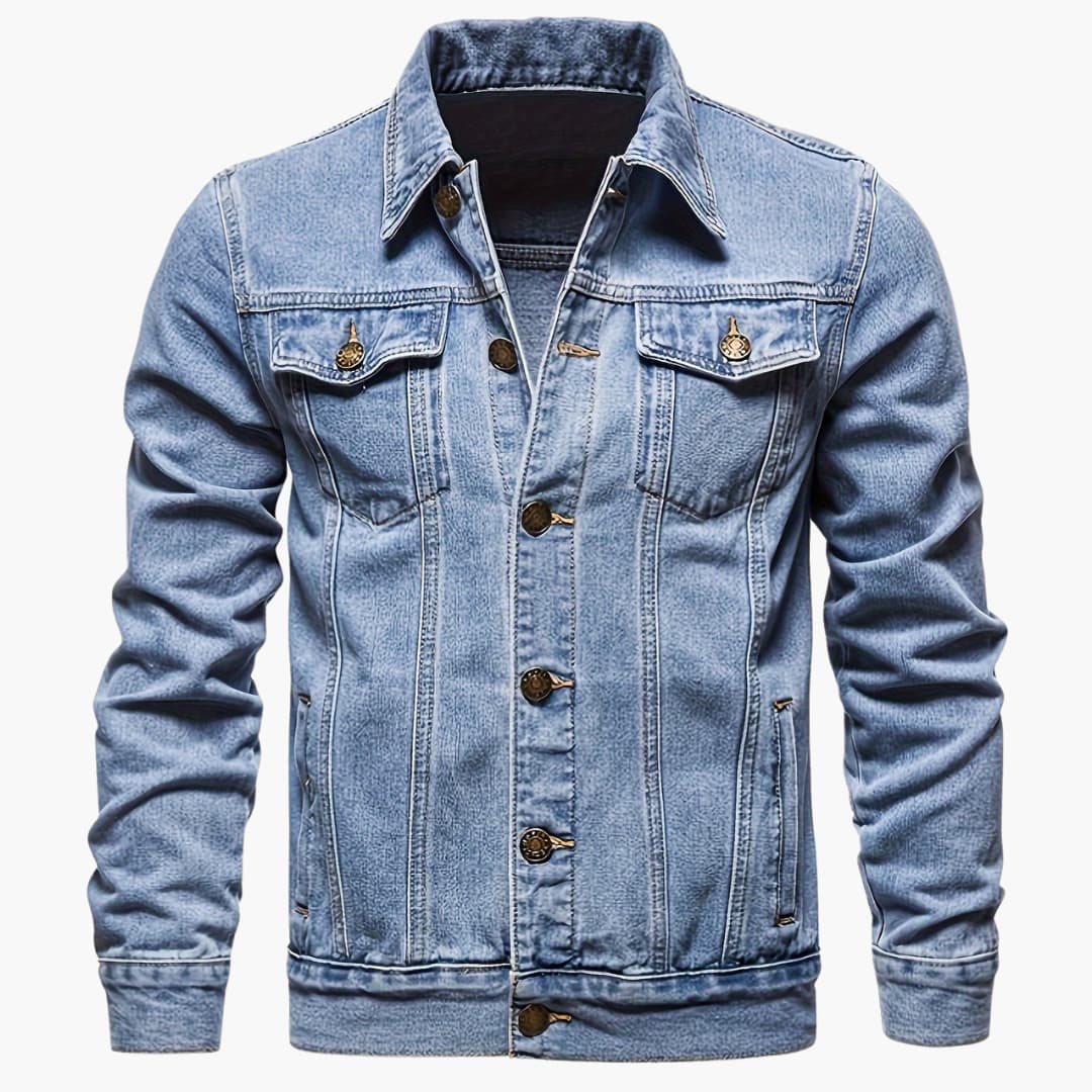 Drune | Slim-Fit Freizeit-Denimjacke für Männer