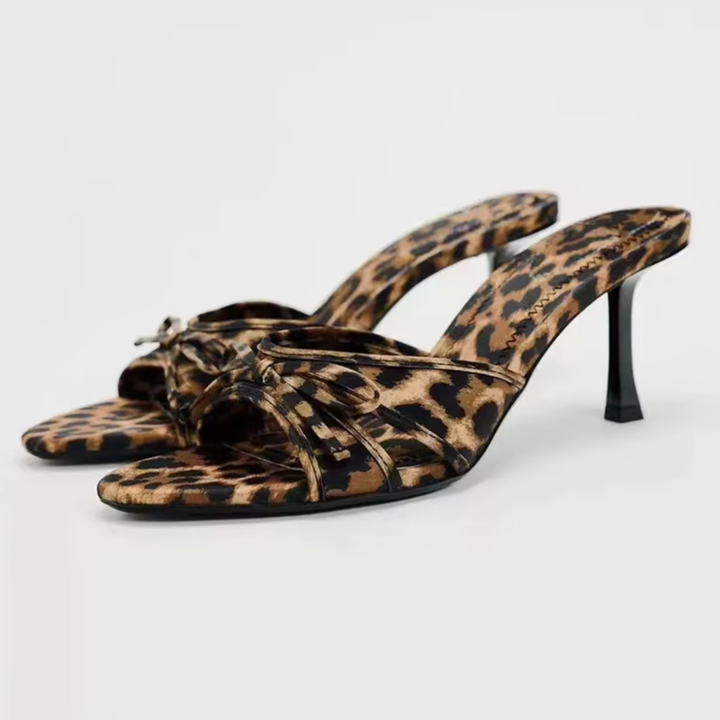 Drune | High-Heeled Slippers mit Leopardenmuster
