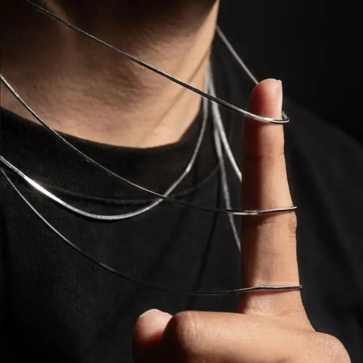 Drune | 2mm Schlangenglied Kette 925 Sterling Silber Halskette