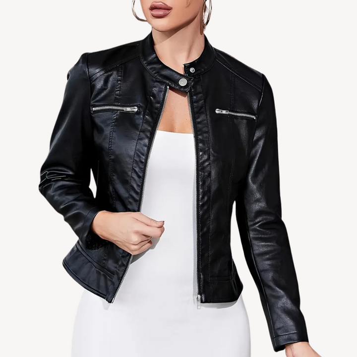 Drune | Schwarze Lederjacke für Damen