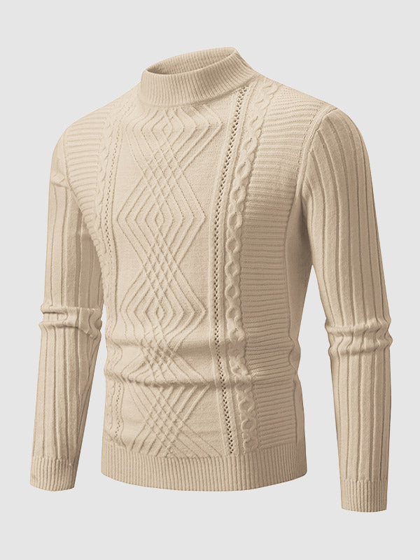 Drune | Herren Design Slim Fit Stehkragenpullover