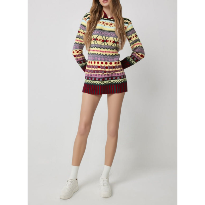 Drune | Norweger Pullover - Strickkleid Mini