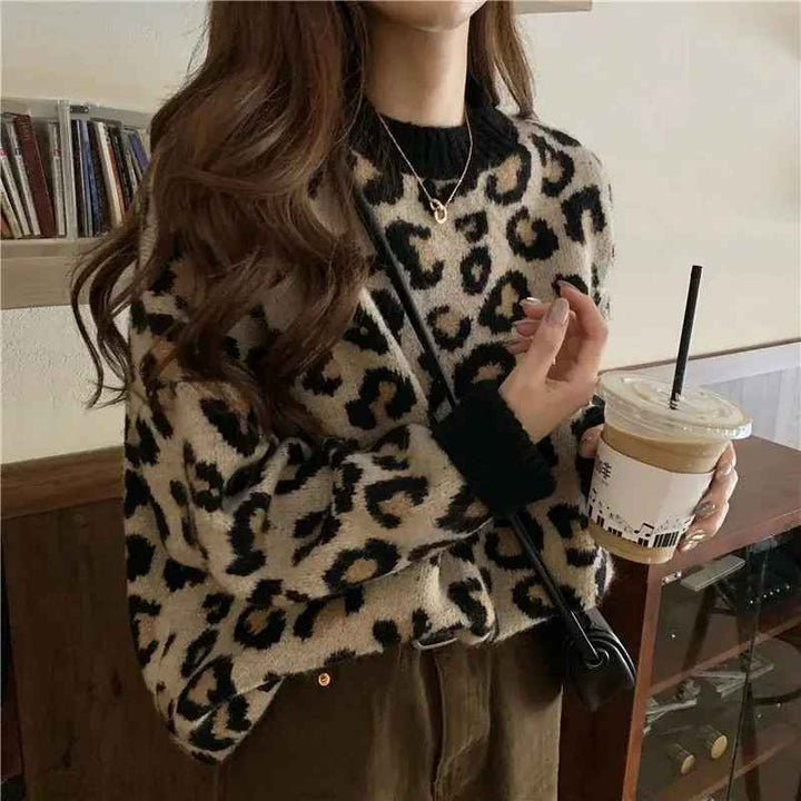 Drune | Stylischer Pullover mit Leopardenmuster