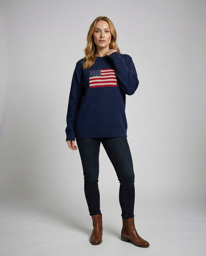 Strickpullover Amerikanische Flagge | Drune