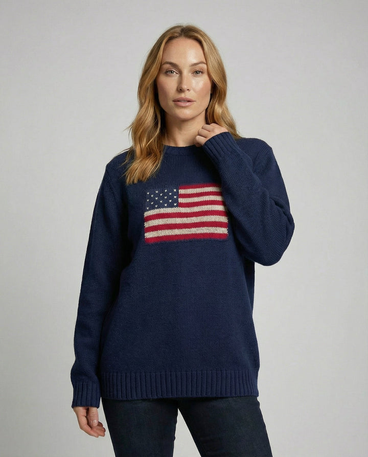 Strickpullover Amerikanische Flagge | Drune