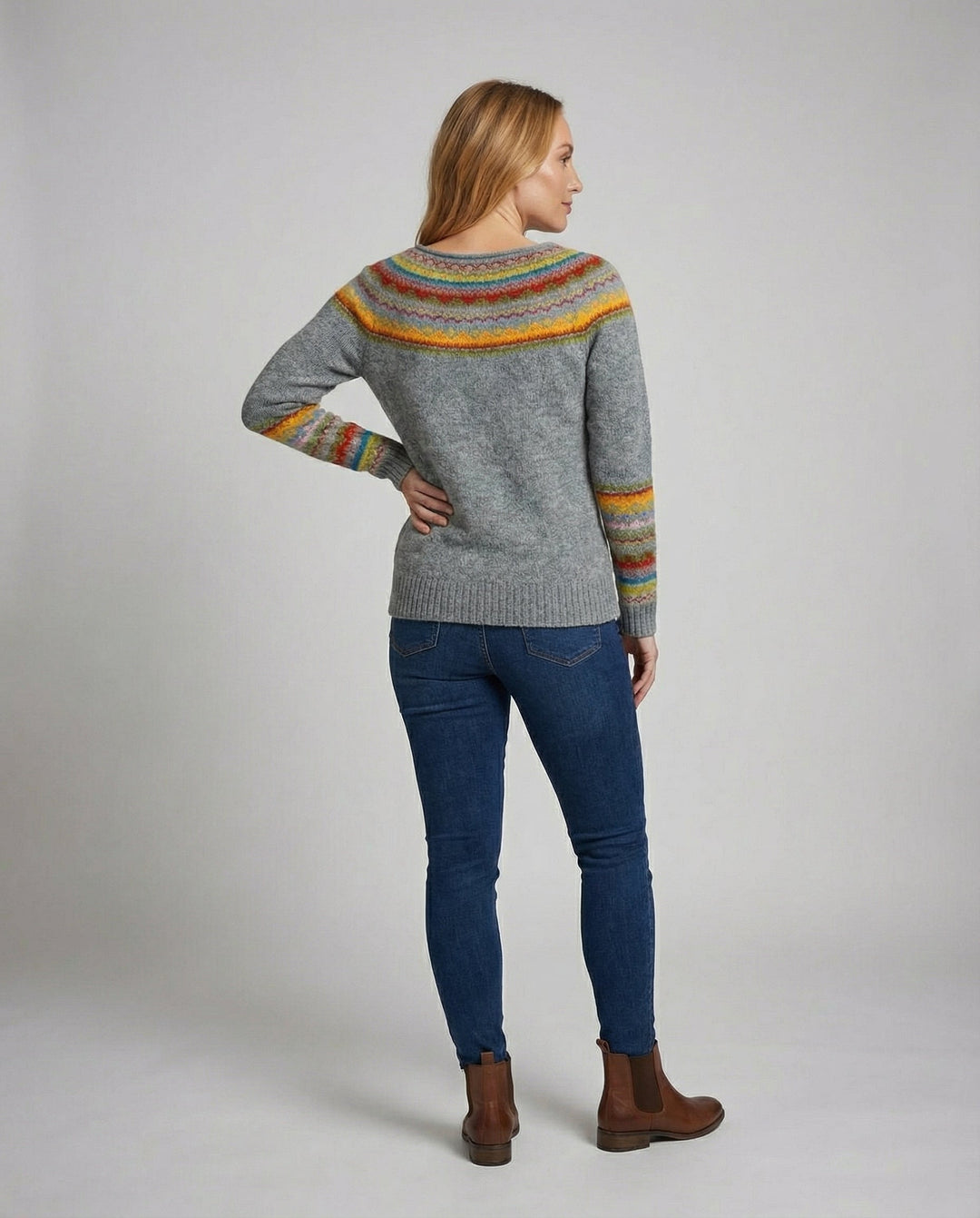 Retro Print Langarmpullover | Drune