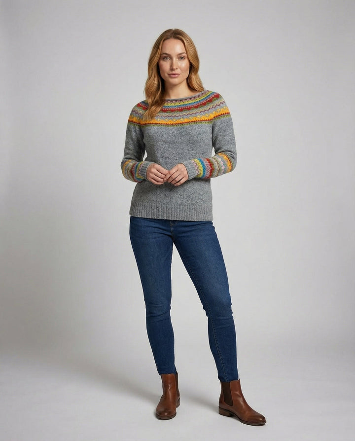 Retro Print Langarmpullover | Drune