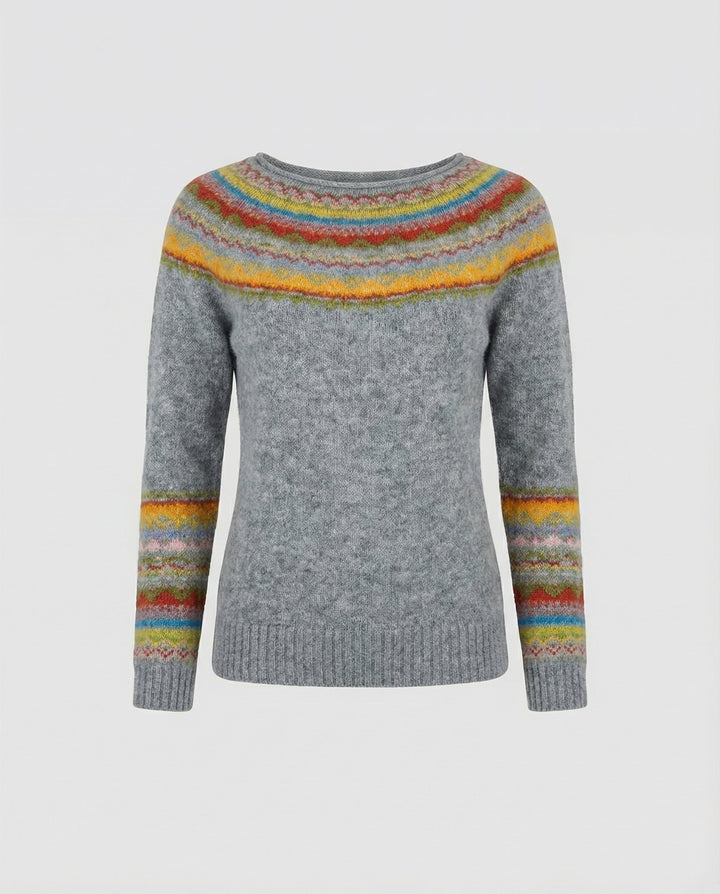 Retro Print Langarmpullover | Drune
