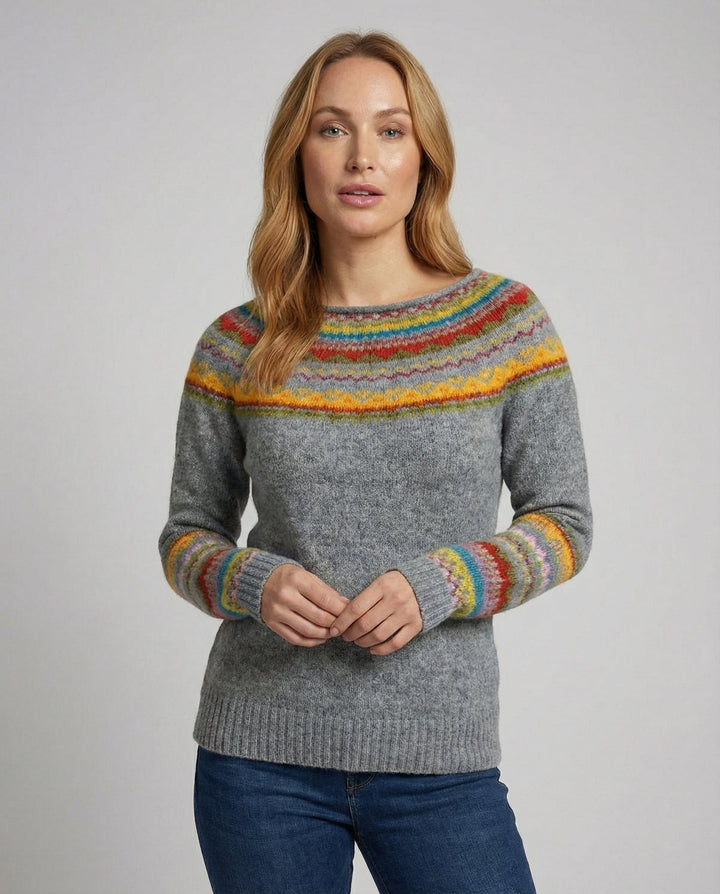 Retro Print Langarmpullover | Drune