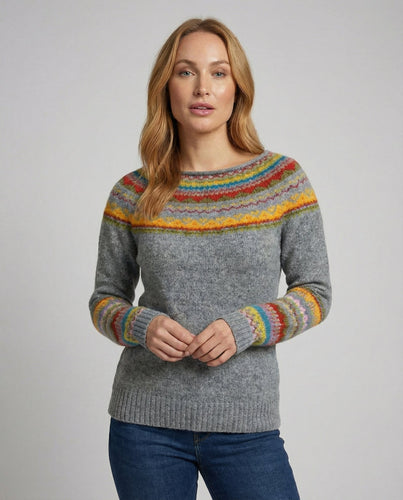 Retro Print Langarmpullover | Drune