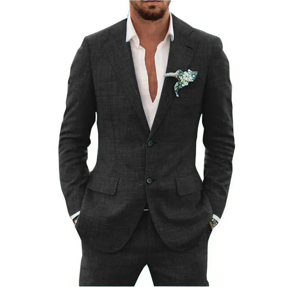 Drune | Slim Fit Zwei Knopf Verschluss Atmungsaktives Mischgewebe