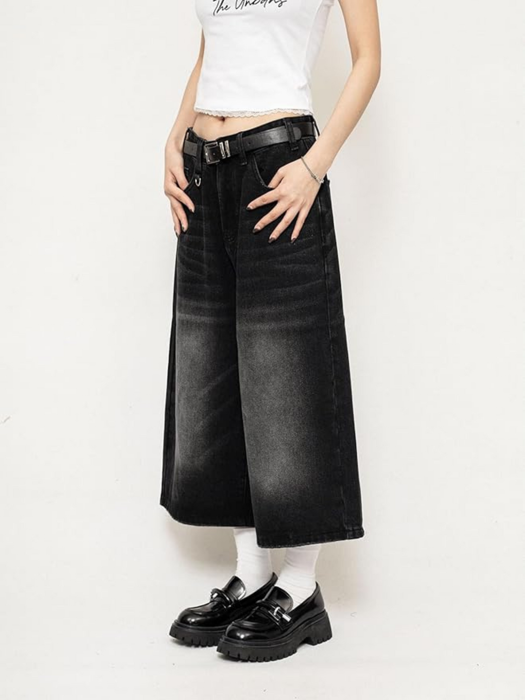 Drune | Weite Denim Culotte