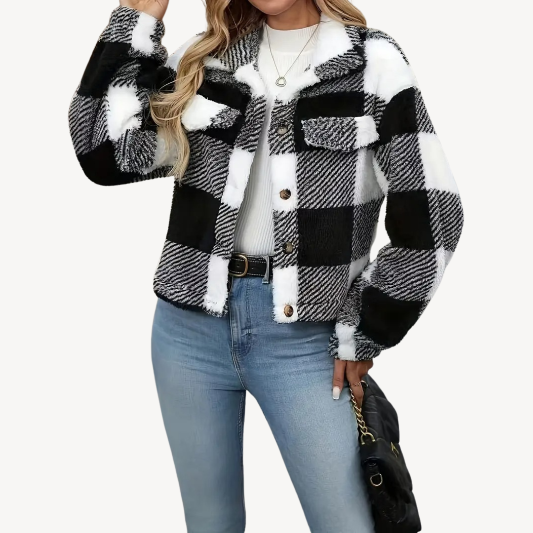 Drune | Damen Karierte Sherpa Jacke