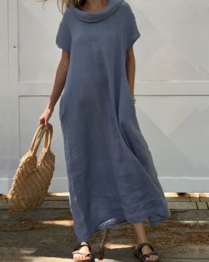 Drune | Leinenkleid Mit Elegantem Kragen