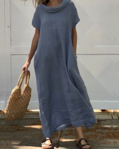 Drune | Leinenkleid Mit Elegantem Kragen