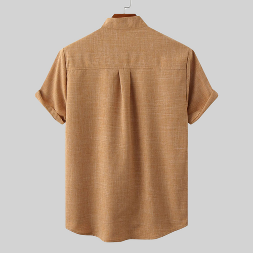 Drune Leinen T-Shirt - Boho - Einfarbig Schmale Passform