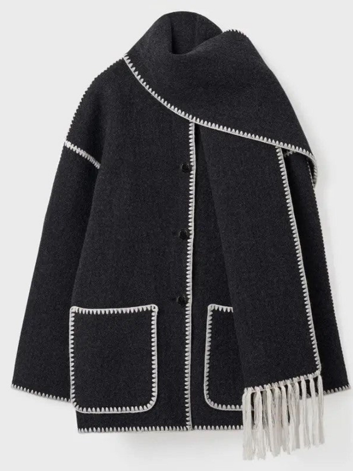 Drune | Lena Luxuriöse Herbstjacke Mit Schal