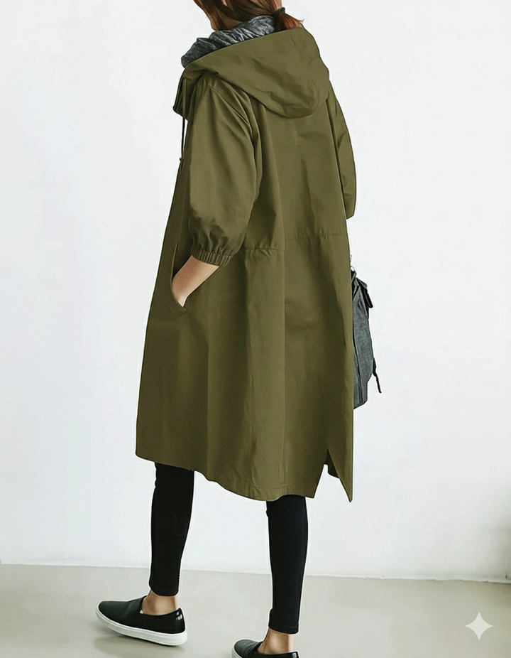 Drune | Kapuzen-Trenchcoat