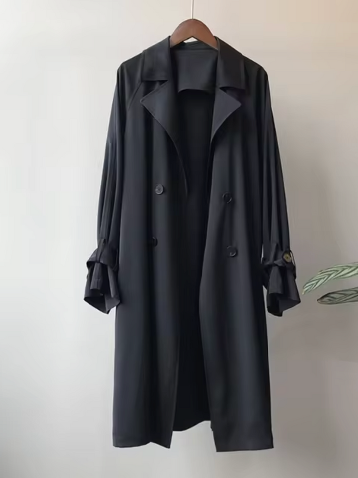 Drune | Damen Langer Wasserdichter Trenchcoat Lässig