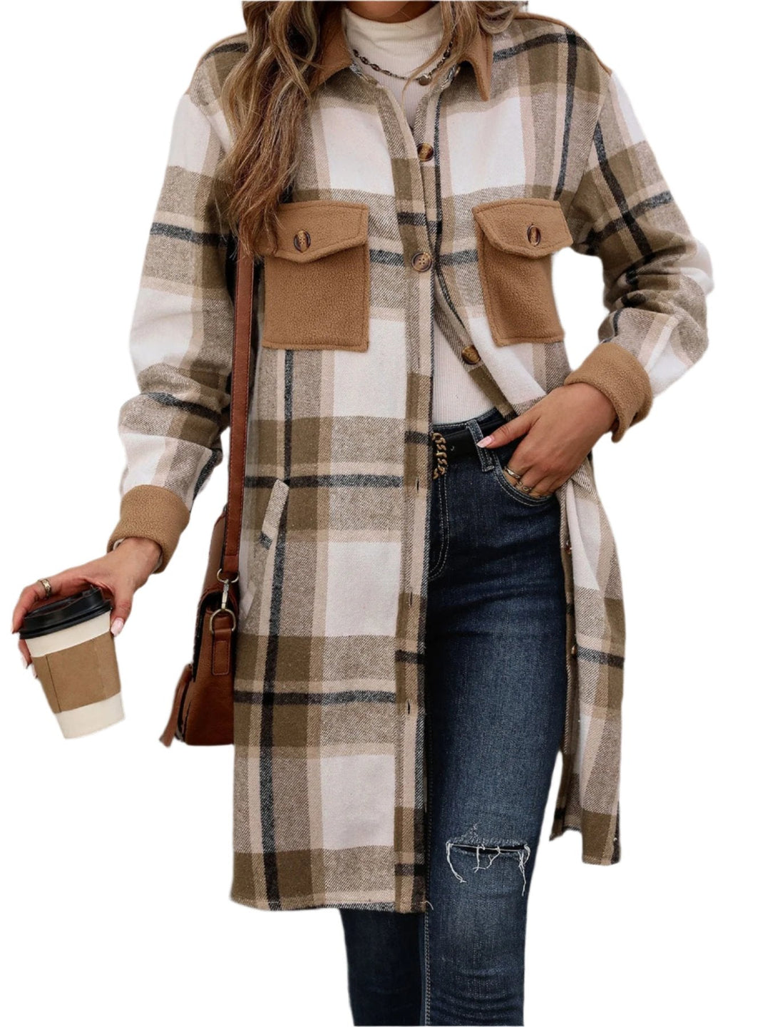 Drune | Karierter Button-Up-Jacke