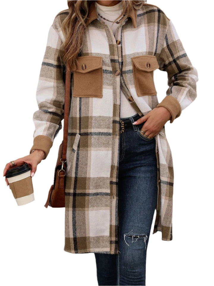 Drune | Karierter Button-Up-Jacke