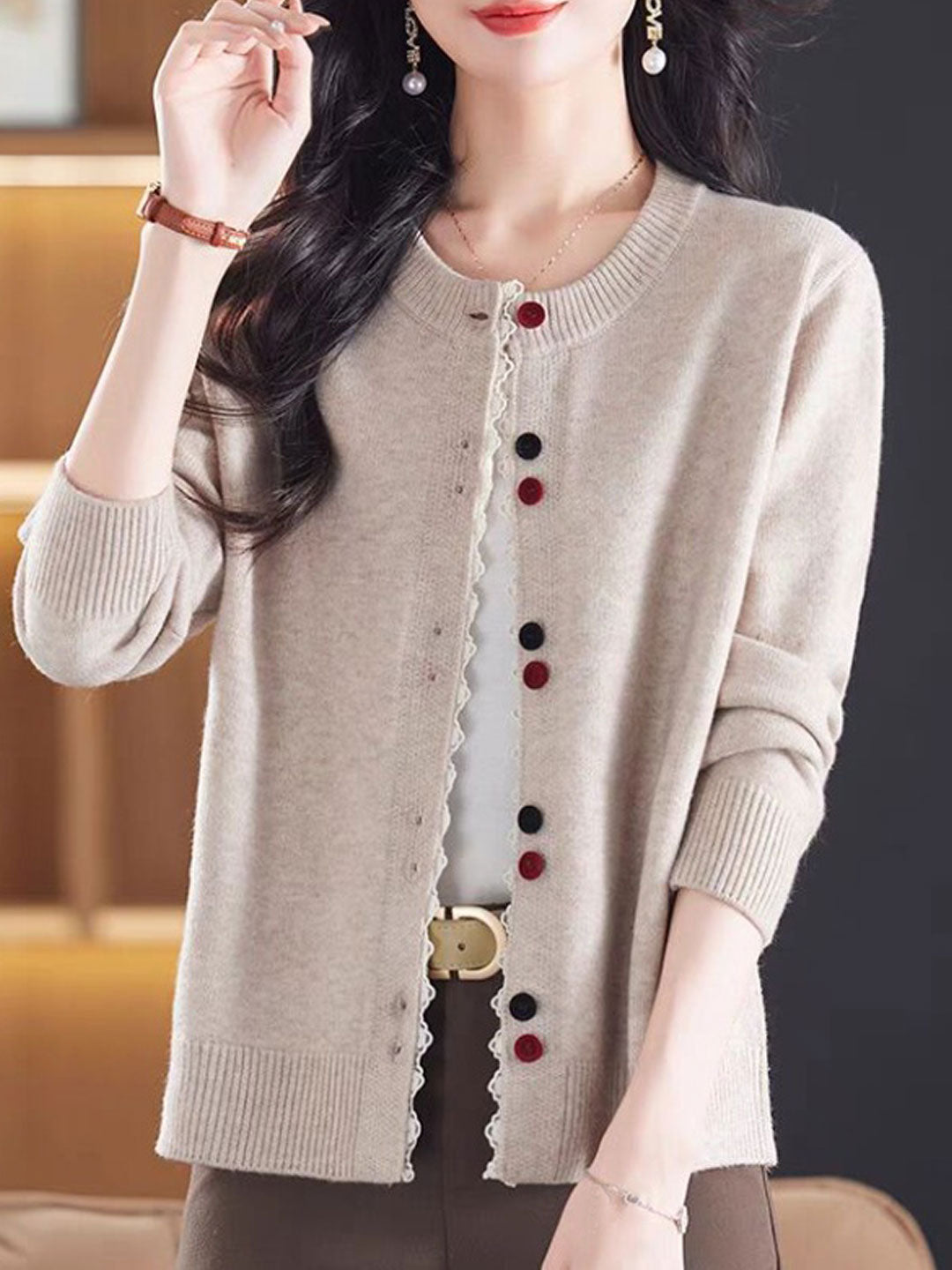 Drune | Strickjacke mit weitem Rundhalsausschnitt