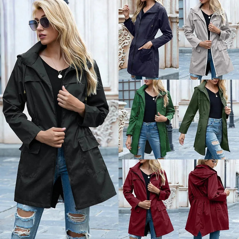 Drune | Wasserdichte Lange Regenjacke Für Damen