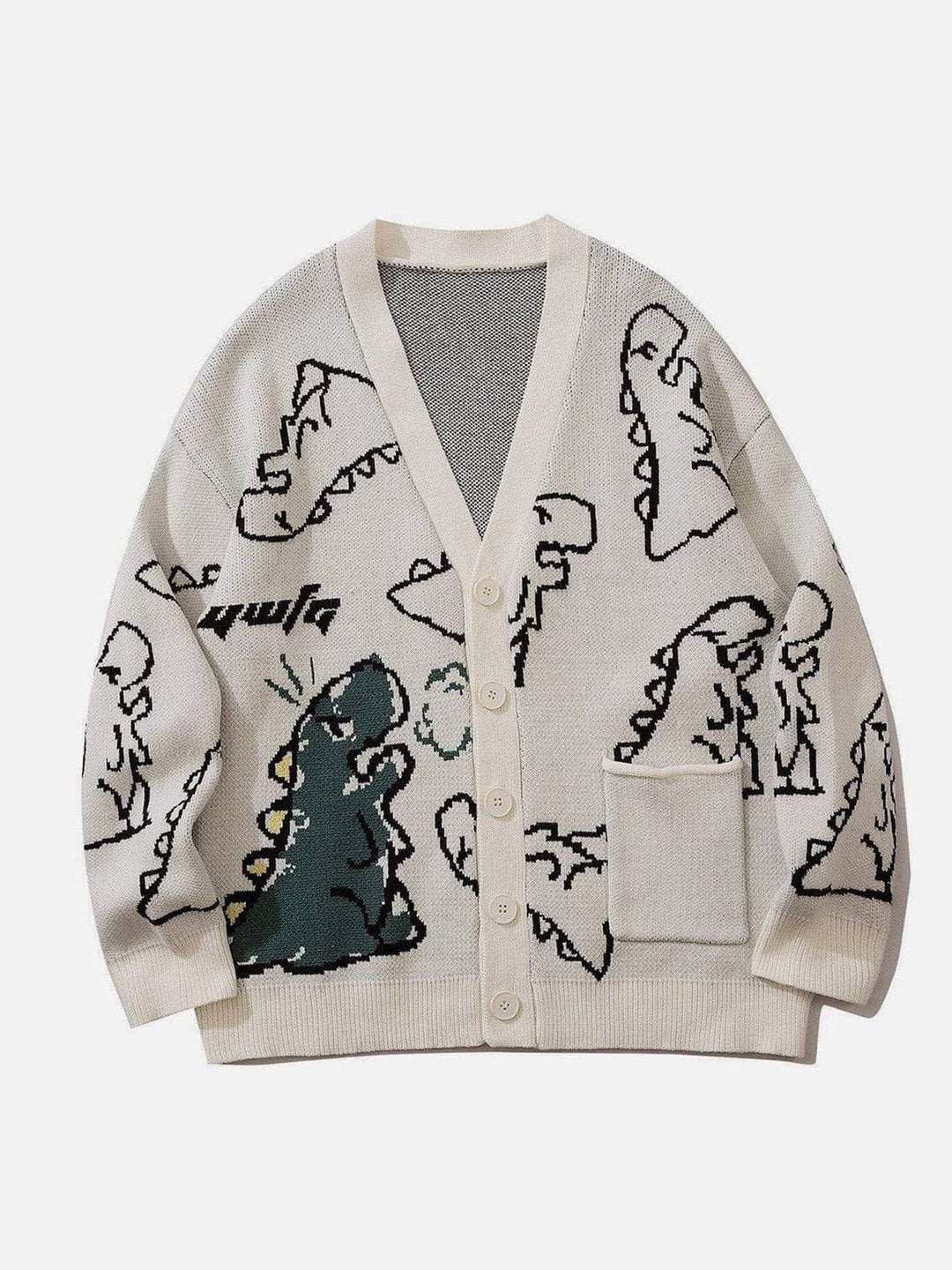 Drune | Cardigan mit Dino-Druck