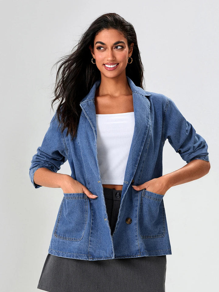 Drune | Denim Blazer mit Klassischer Passform
