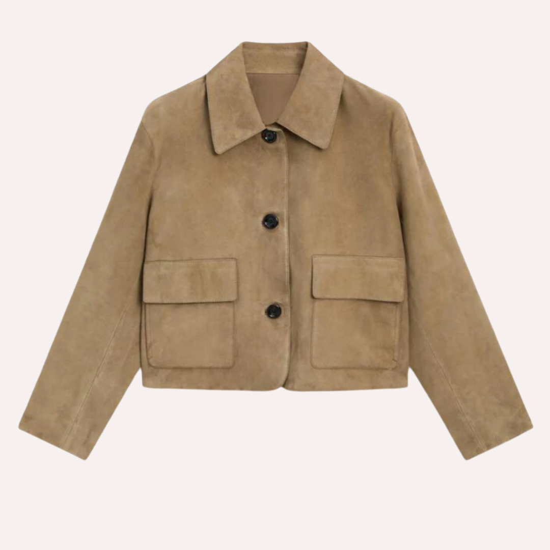 Drune | Beige Lederjacke