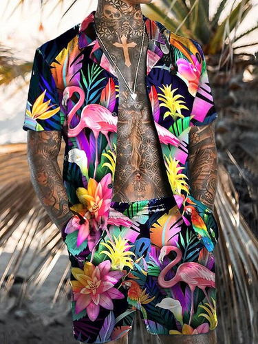 Drune | Herren Sommer Satz Hawaiian Shirt Und Kurze Hose Für Männer