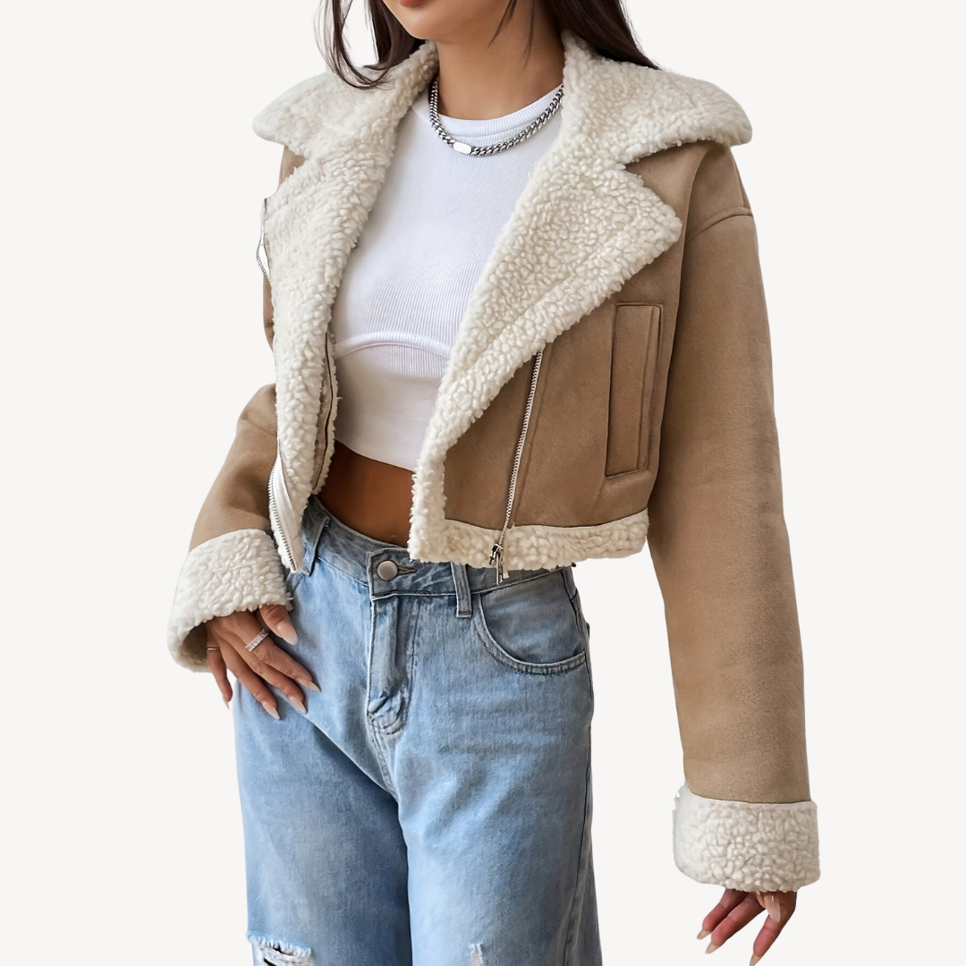 Drune | Damen Kunstfell Wildlederjacke
