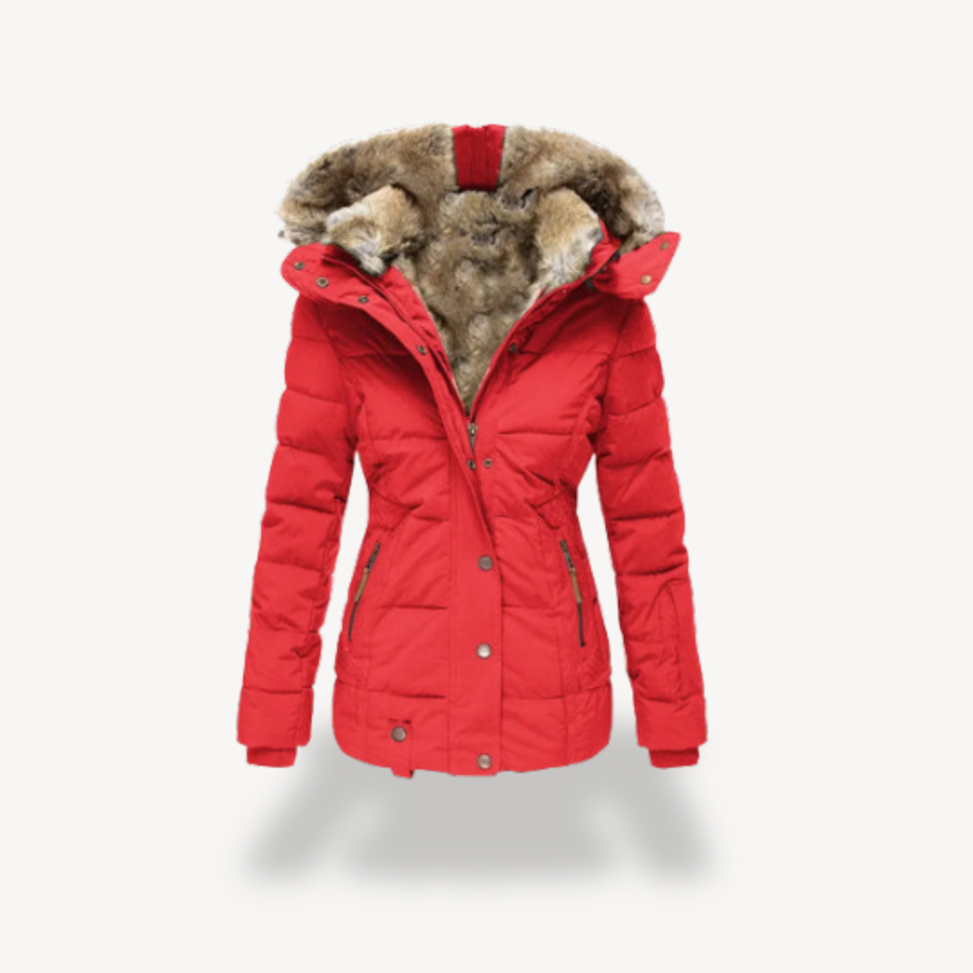 Drune | Damen Pufferjacke mit Kunstpelzkapuze