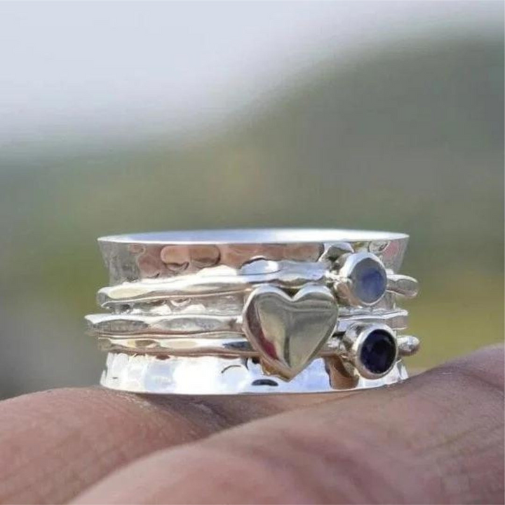 Drune | Spinner Herzchenring Silber