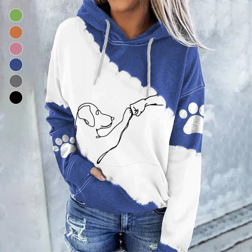 Drune | Trendiger lockerer Hoodie mit Hundeaufdruck