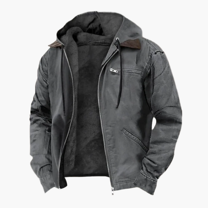 Drune | Freizeitjacke mit Kapuze und Reißverschluss - Urban Streetwear Übergangsjacke