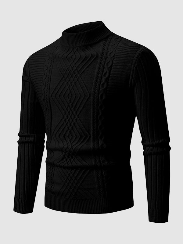 Drune | Herren Design Slim Fit Stehkragenpullover