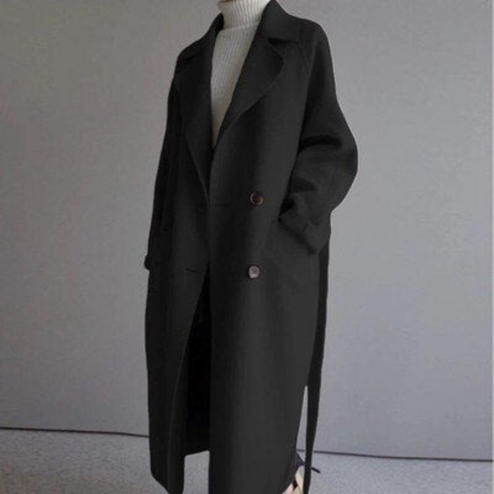 Drune | Eleganter Langer Wollmantel für Damen