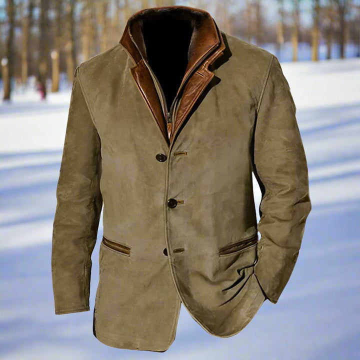 Drune | Wildlederlook Mit Lederdetails Strukturierte Passform Knopfverschluss
